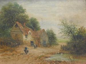 ELLIS WALTER E 1849-1914,Figures on path before cottage,Golding Young & Co. GB 2022-12-21