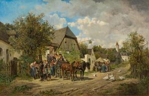 ELLMINGER Ignaz 1843-1894,„Sonntag im Weinviertel\“,1882,im Kinsky Auktionshaus AT 2022-06-28