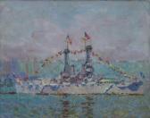 ELLSWORTH GARNSEY ELMER 1862-1946,U.S. Battleship New York,1926,Jackson's US 2021-07-14