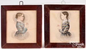 ELLSWORTH James Sanford 1802-1874,portraits of the Pomery children (2 works),Pook & Pook 2022-10-07