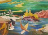ELMER HARRIS Charles 1917-1993,Dreamscape with Yellow Castle,Rachel Davis US 2024-02-16