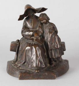 ELMERICH Charles Édouard 1813-1889,figure nun with bible and child,Twents Veilinghuis NL 2017-04-14