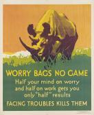 ELMES Willard Frederic 1900-1956,WORRY BAGS NO GAME   FACING TROUBLES KILLS TH,1929,Swann Galleries 2018-08-01