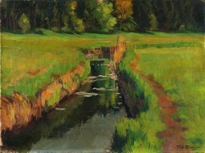 ELMIGER Robert 1868-1922,Wiesenlandschaft mit Bach,Fischer CH 2014-06-18