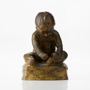 ELMQVIST Hugo 1862-1930,Sittande pojke,Uppsala Auction SE 2023-01-17