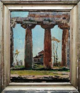 ELMSTEDT Albert 1895-1976,Græsk tempel, Italien,1924,Bruun Rasmussen DK 2021-09-30