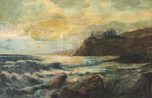 ELSEY G,Seascape, with Tintagel Castle on the cliff top, a,Batemans Auctioneers & Valuers 2017-05-06