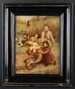ELSLEY Arthur John 1860-1952,Children in Wheelbarrow Steeplechase,Wilkinson's Auctioneers 2017-10-01