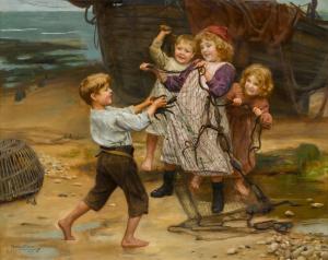 ELSLEY Arthur John 1860-1952,The Day's Catch,1902,Sotheby's GB 2022-12-14