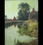 ELWELL Frederick William 1870-1958,River landscape scene with a boat ,1907,Dee, Atkinson & Harrison 2011-04-28