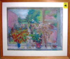 ELWESS Luke 1961,Still life with flowers on a window,Lots Road Auctions GB 2009-02-08