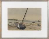 EMBRY Lloyd B.,Sailboat on the beach, likely Cape Cod, Massachuse,20th Century,Eldred's 2021-11-19