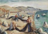 emerson sybil 1892-1980,Fishermen Bundling Nets,Swann Galleries US 2012-11-15