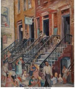 emerson sybil 1892-1980,Tenement Stoops,Heritage US 2022-09-08