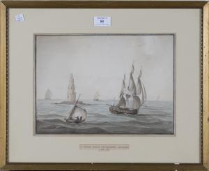 EMERY John 1777-1822,A Frigate passing the Eddystone Lighthouse,1797,Tooveys Auction GB 2018-03-21