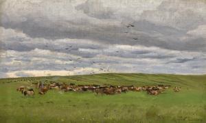 EMIEVICH MARTEN Dimitri 1860-1918,LANDSCAPE NEAR MOSCOW AND THE HERD,Sotheby's GB 2018-11-27