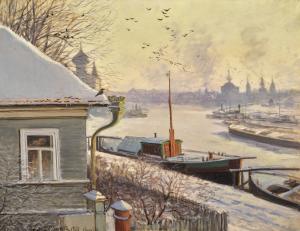 EMIEVICH MARTEN Dimitri 1860-1918,VOLOGDA IN WINTER,1917,Sotheby's GB 2018-11-27