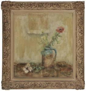 EMMET Diana,Still Life of Pottery and Poppy and Chrysanthemums,Brunk Auctions US 2016-11-18