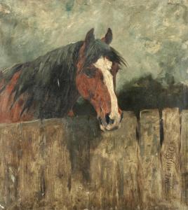 EMMS John 1843-1912,Study of a horse at a fence,1898,Bonhams GB 2018-03-20