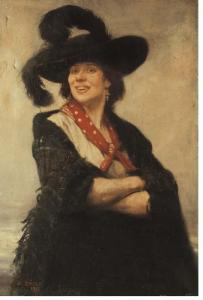 EMSLIE ROSALIE,SELF PORTRAIT AS A COSTER GIRL, THREE-QUARTER LENG,1917,Christie's 2004-09-20