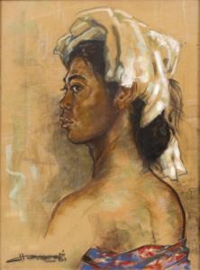 ENAS Dato Mohd. Hossein 1924-1995,Portrait of a lady,Mallams GB 2018-05-17