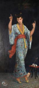 ENAULT Alix Louise 1850-1913,A Full Length Portrait of a Dancing Geisha,John Nicholson GB 2020-06-12