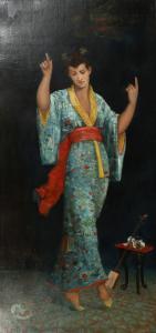 ENAULT Alix Louise 1850-1913,A Full Length Portrait of a Dancing Geisha,John Nicholson GB 2020-08-21