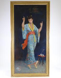 ENAULT Alix Louise 1850-1913,dancing Geisha,Burstow and Hewett GB 2020-09-16