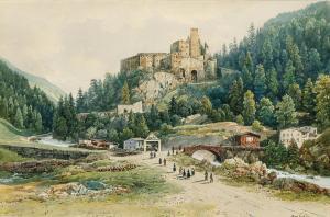 ENDER Thomas 1793-1875,Taufers fortress in the South Tyrol,Palais Dorotheum AT 2024-03-28