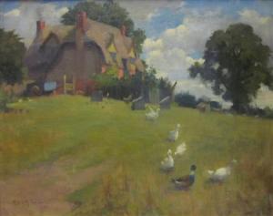 ENDERBY Samuel G. 1860-1921,GEESE IN A COTTAGE GARDEN,Lyon & Turnbull GB 2012-07-21