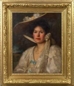 ENDERBY Samuel G.,Portrait d\’une femme au chapeau,Cannes encheres, Appay-Debussy 2024-02-23