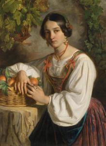 ENDLER GIOVANNI 1800-1800,Young Roman Girl with Basket of Fruit,Palais Dorotheum AT 2013-12-11