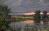 ENDOGOUROFF Ivan Ivanovich 1861-1898,Landscape study with a lake at sunse,Stockholms Auktionsverket 2005-12-09