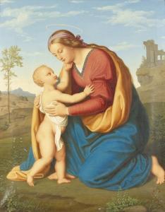ENDRES Bernhard 1805-1874,Madonna mit dem Jesuskind.,1849,Dobiaschofsky CH 2007-05-01
