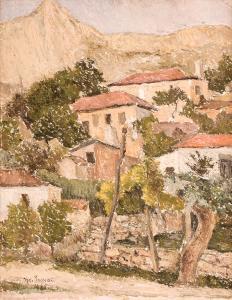 enescu marcel 1936,Landscape with houses,Artmark RO 2009-12-10