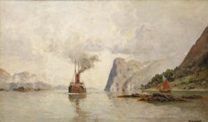 ENFIELD Henry 1849-1923,Blick ins Sognefjord,1900,Mehlis DE 2021-08-26