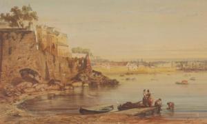 ENGALIERE Marius 1824-1857,European Harbor Scene,Burchard US 2016-05-22