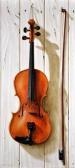 ENGEL Alfred 1941,Trumpdor, Violin and Bow on a Weathered Panelled Wall,Elder Fine Art AU 2014-07-27