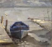 ENGEL Otto Heinrich 1866-1949,Blue Boat,Stahl DE 2020-02-22