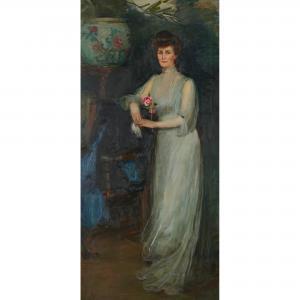 ENGELBACH Florence Neumengen 1872-1951,FULL LENGTH PORTRAIT OF HARRIETTE EDITH, WIF,Lyon & Turnbull 2022-08-31