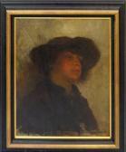 ENGELBACH Florence Neumengen,Portrait of a figure in a broad brimmed hat,Rosebery's 2014-12-09