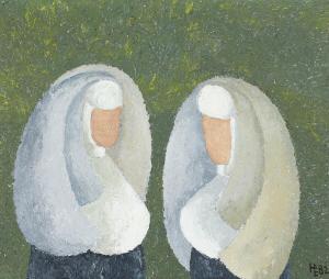 ENGELBRECHT Helge 1919-1991,Two nuns,1982,Bruun Rasmussen DK 2023-08-22