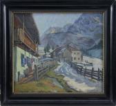 ENGELHARD Adolf R,Partie von Ehrwald in Tirol am Fuß der Sonnenspitz,1922,Eva Aldag 2013-05-25