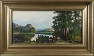 Engelhart John 1867-1915,River with Distant Snow-Capped Mountains,Clars Auction Gallery 2017-09-16
