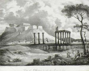 ENGELMANN Gottfried I 1788-1839,Blick auf Akropolis,Geble DE 2019-10-12