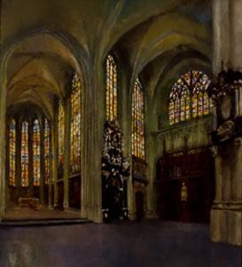 ENGELS E 1900-1900,Interior de Notre Dame du Sablon, Bruselas,1941,Duran Subastas ES 2009-11-17