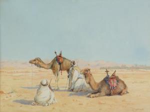 ENGLEHEART Col. Evelyn L., Lt,Courier Camels in the Desert,Bellmans Fine Art Auctioneers 2017-11-14