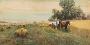 ENGLISH Frank F 1854-1922,Harvest landscape,Bearnes Hampton & Littlewood GB 2024-01-16