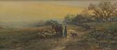 ENGLISH Frank F 1854-1922,Pastoral Farmscape with Sheep and Figures,Aspire Auction US 2015-10-31