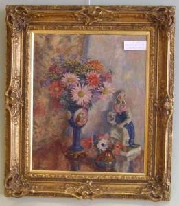 ENGLISH Grace 1891-1956,Flowers and old china,1954,Auktionskompaniet SE 2008-06-16